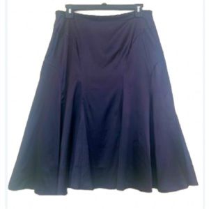 Karen Kane/ Karen Kane Vintage Black Silk Flare Plated Midi Skirt Size 6